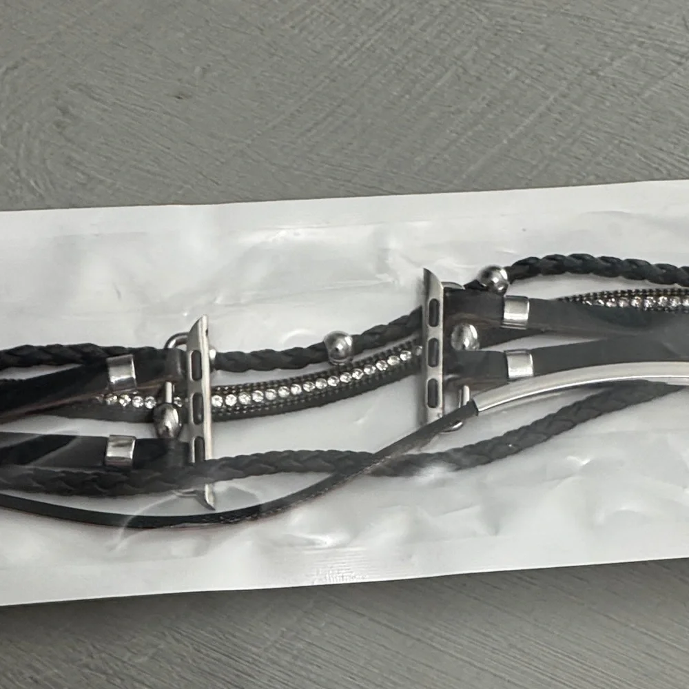 Solange Chic Silver and Black Watch Band
